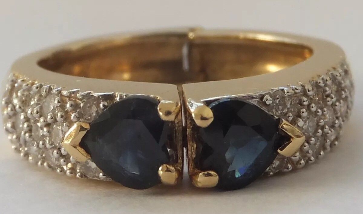 Vintage 18ct Gold Sapphire & Diamond Arthritic Ring