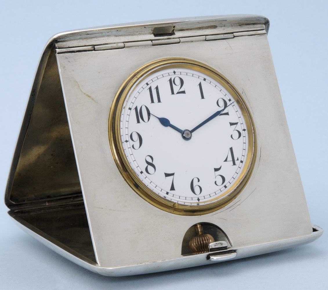 Silver Quarter Repeating Travelling Clock