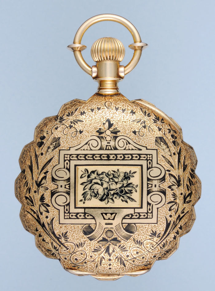 Gold and Enamel American Hunter Pocket Watch