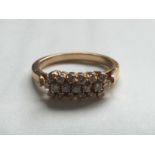 Antique Diamond Trilogy Daisy 18 Carat Gold Ring