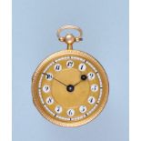 Gold Pendant Pocket Watch with Cartouche Dial