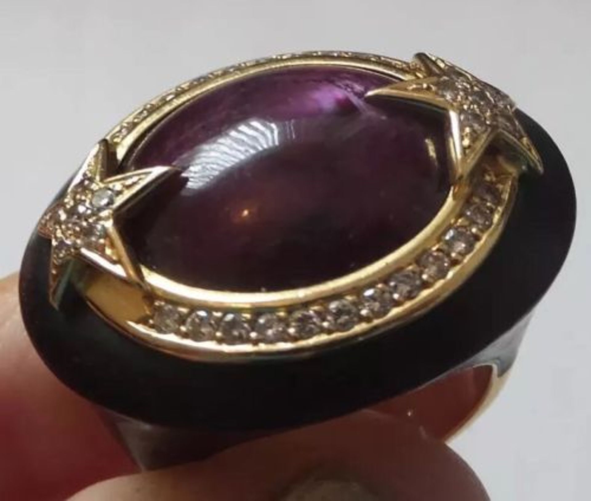 18ct Gold Cabochon Ruby Ring French Designer Christine Escher