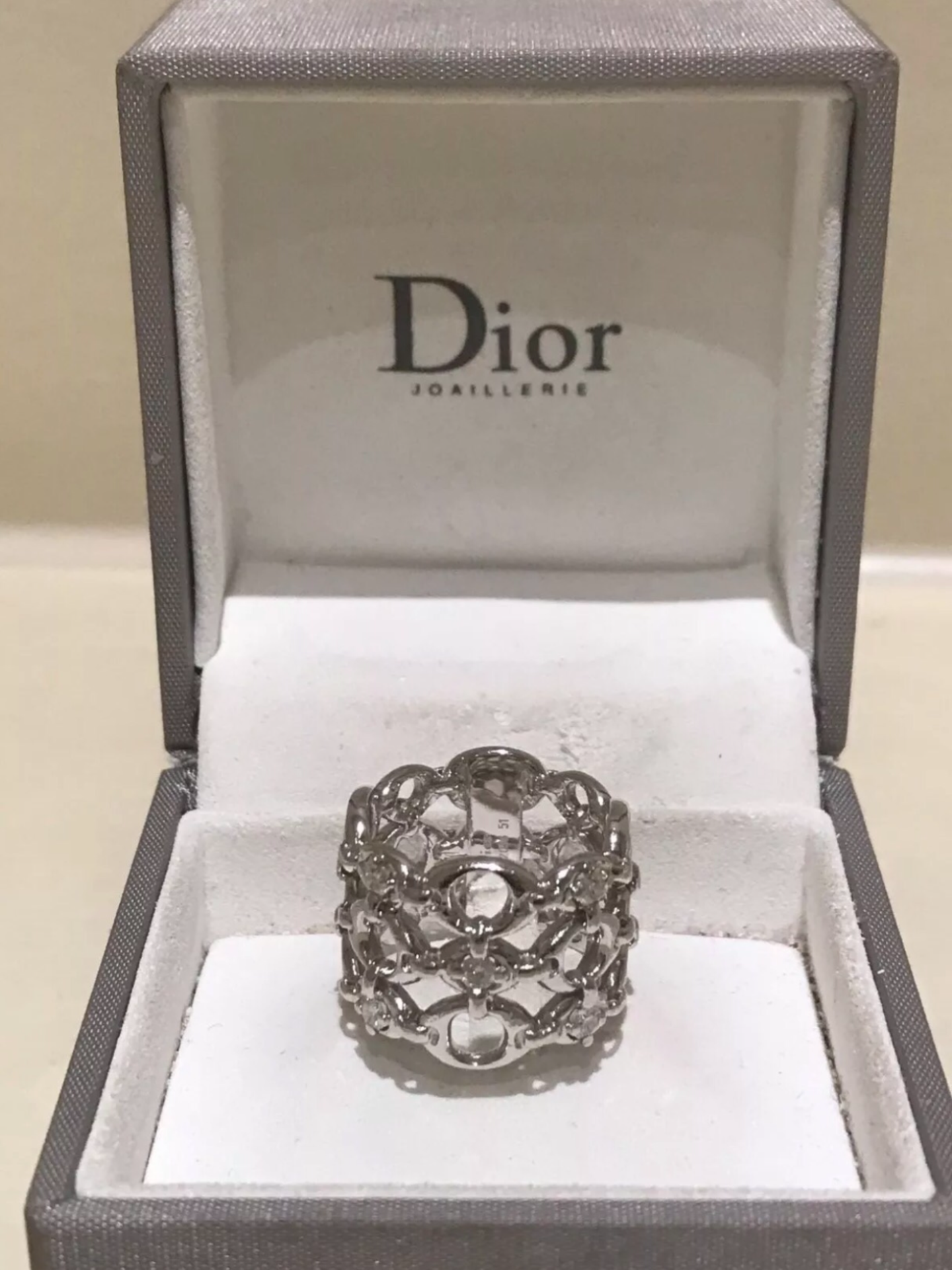 Christian Dior Diamond Ring set in 18 ct White Gold