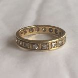 Antique Diamond Eternity 18k Yellow Gold Ring
