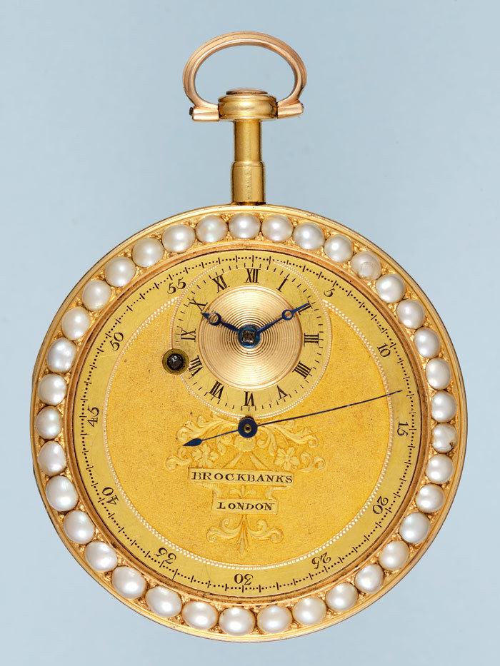Unusual Gold and Enamel Cylinder Pocket Watch by Brockbanks - Image 2 of 3