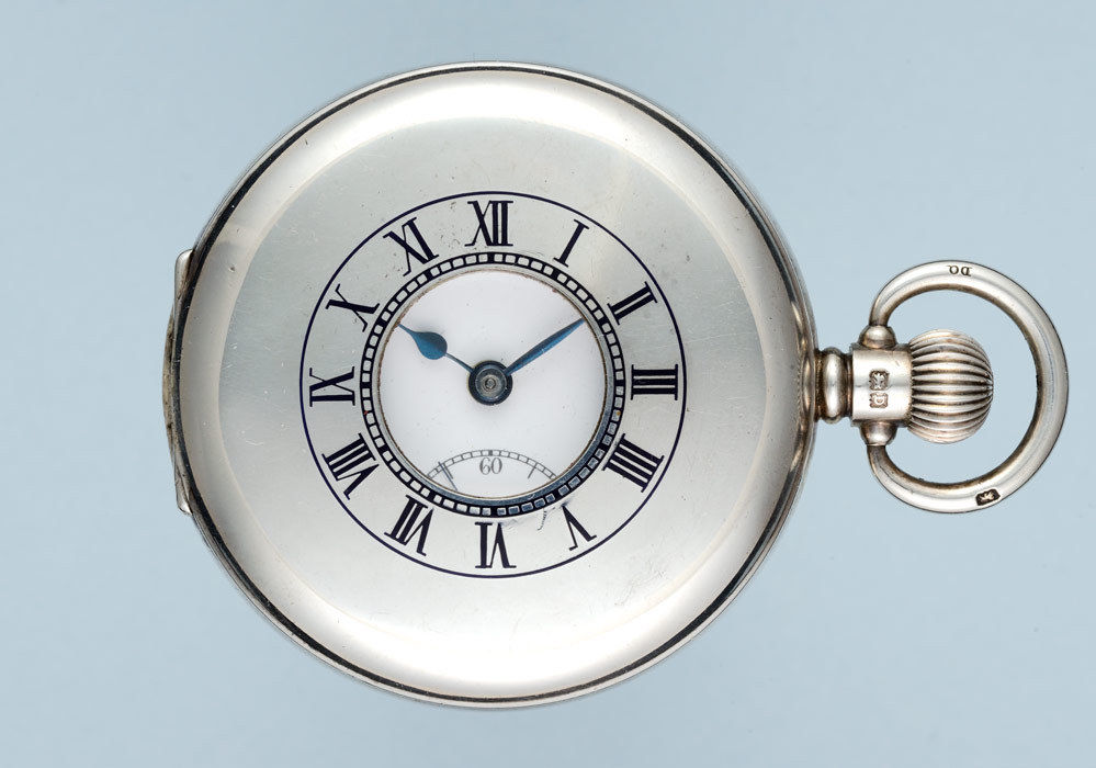 Silver Half Hunting Cased Pocket Watch