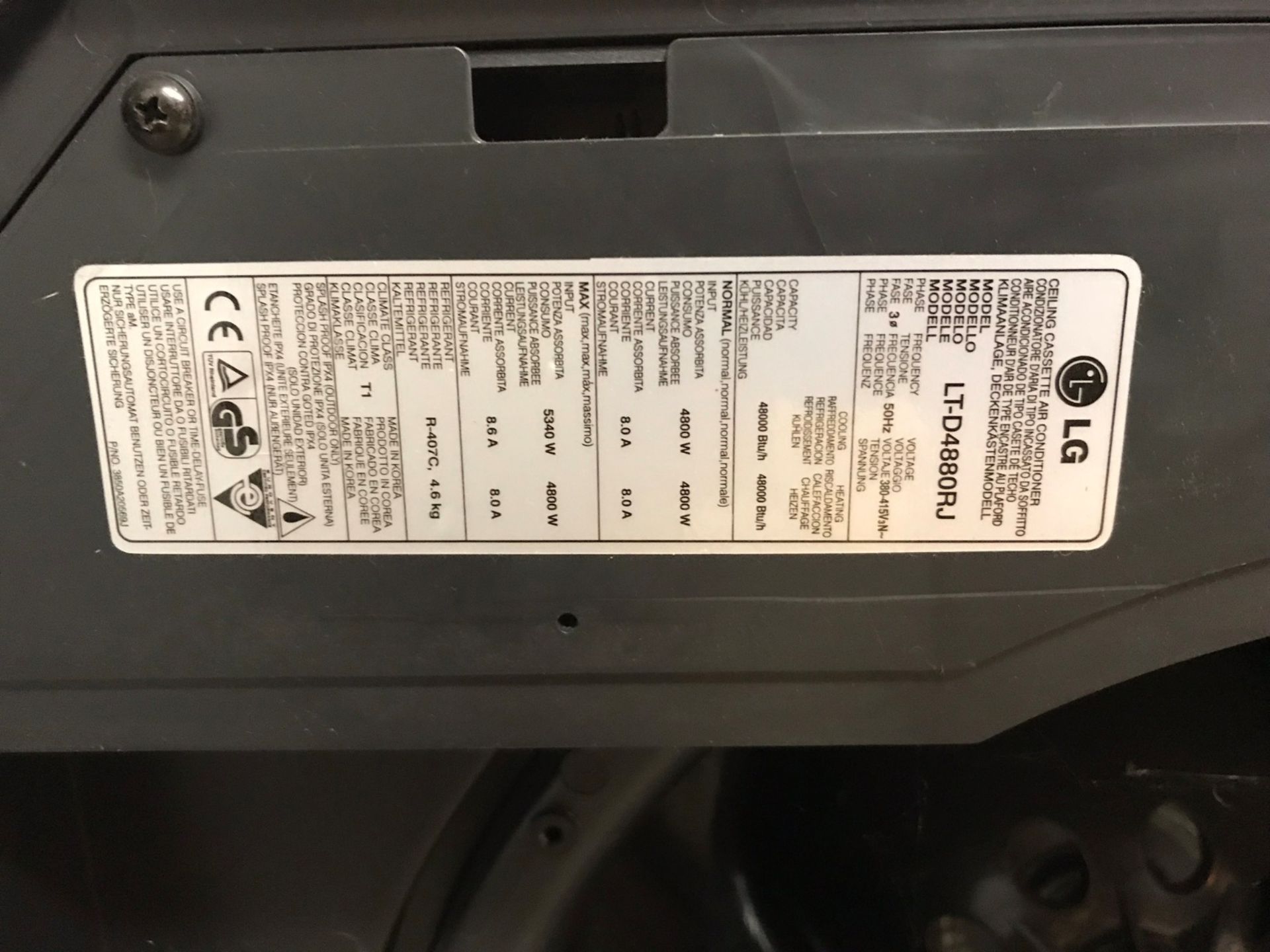LG Ceiling Cassette Air Con Unit - NO RESERVE - Image 3 of 3