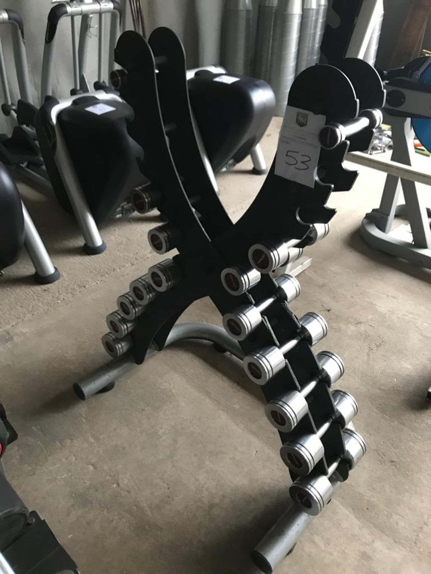 X Shape Dumbbell Rack Plus Dumbbells 8 Pairs