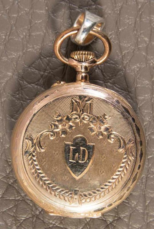 Halbsavonette Damentaschenuhr, um 1900/20. Ziffernblatt in sehr schöner Erhaltung. Durchmesser ca. - Image 3 of 8