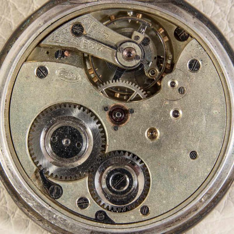 Savonette Herrentaschenuhr der Marke "SAXONIA-SYSTEM GLASHÜTTE". Aufwändig graviertes 800er - Image 7 of 10