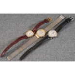 3 verschiedene Damenarmbanduhren Stahl & Stahl vergoldet, 3 x Quartz. 1 x Skagen & 2 x JUNGHANS,