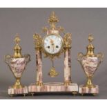 3teilige Kaminuhr, Pendule in Louis XVI-Stil, Frankreich/Belgien 19./20. Jhd.