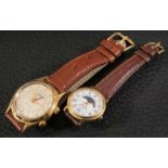 2 ORIS Armbanduhren, je eine Damen & Herrenarmbanduhr. Stahl vergoldet. 1 x ORIS WRIST WATCH & (