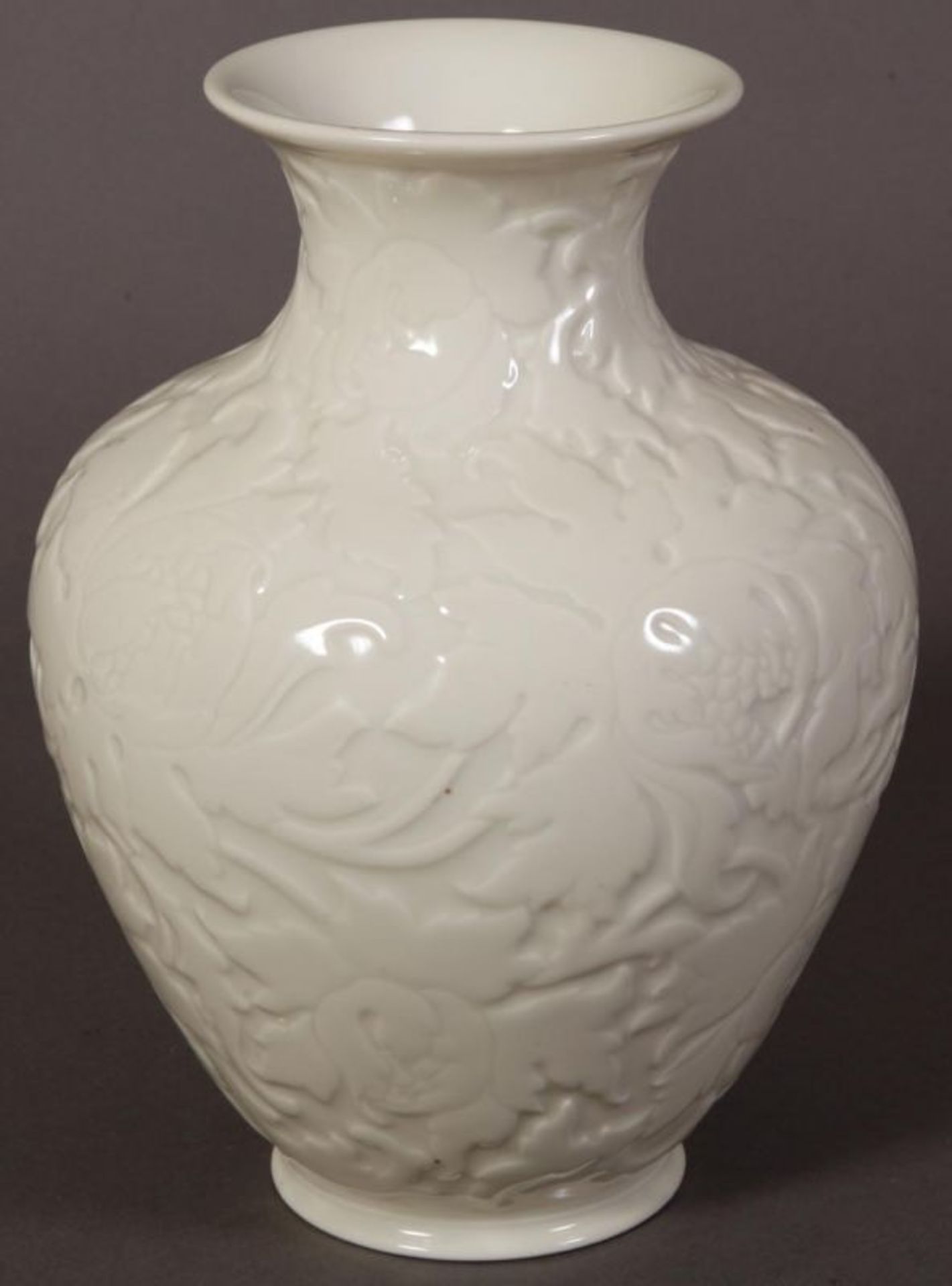 Bauchige "Rosenthal"-Vase, flächiger Floraldekor. Höhe 29 cm, Durchmesser 20 cm. - Image 5 of 6