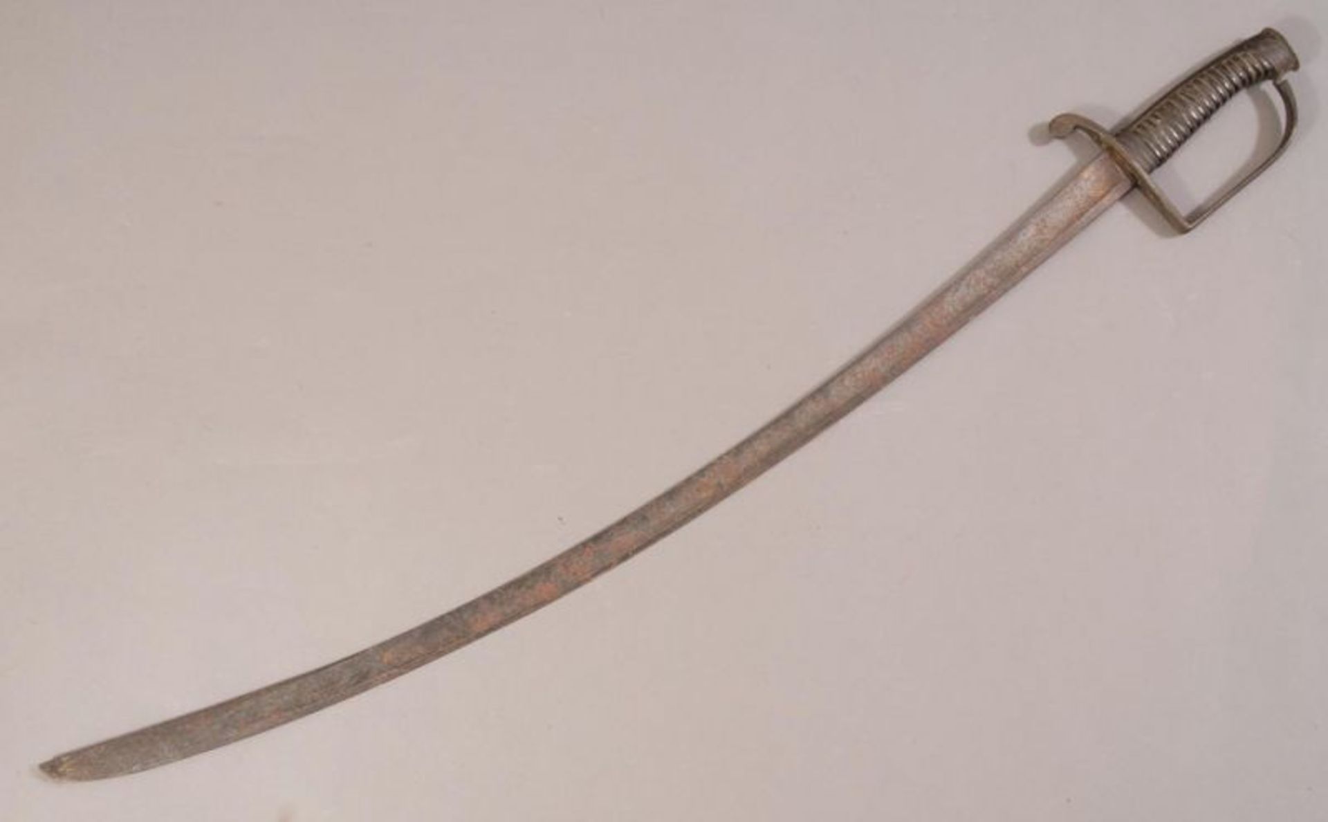 Säbel, Mitte 18. Jhd., gebogene Klinge mit Ätzdekor, teilweise goldtauschiert, Klingenrücken mit "W"