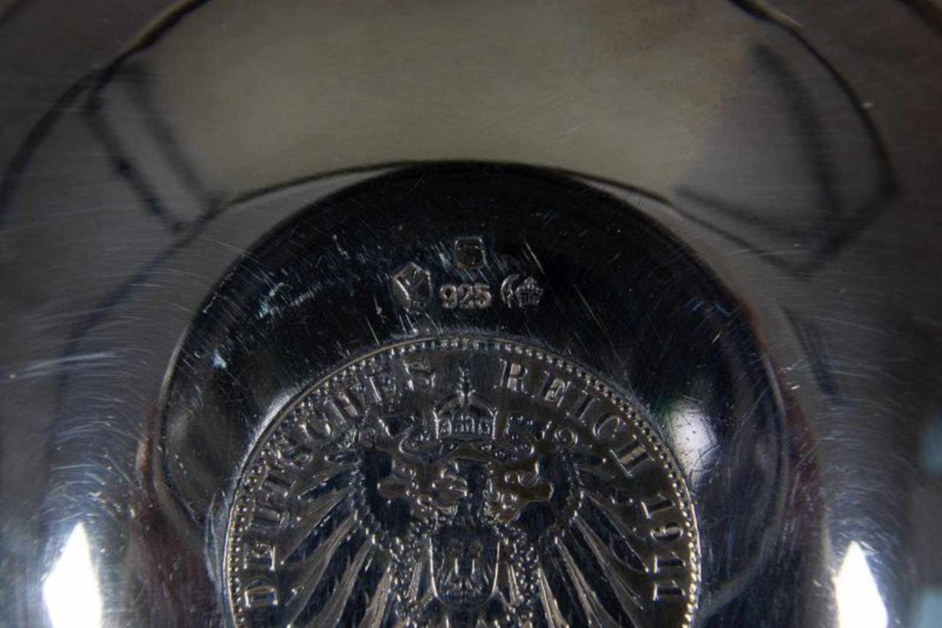 3teiliges Konvolut "Münzschalen", 1 x 800er & 2 x 925er Sterlingsilber, Durchmesser von 11 bis 13, - Image 8 of 9