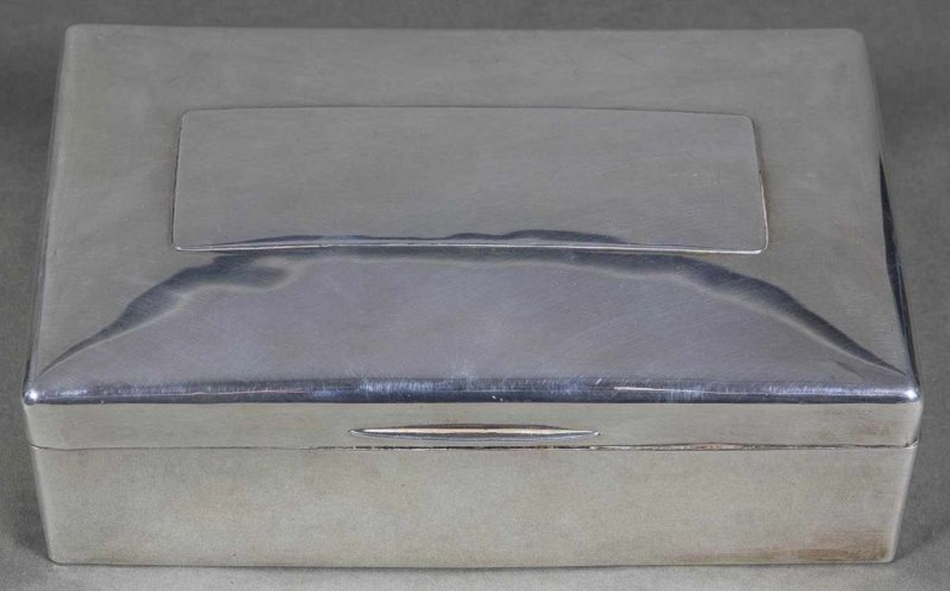 Große, rechteckige Deckelschatulle, 925er Sterlingsilber, Großbritannien, Anfang 20. Jhd., mit - Image 5 of 6