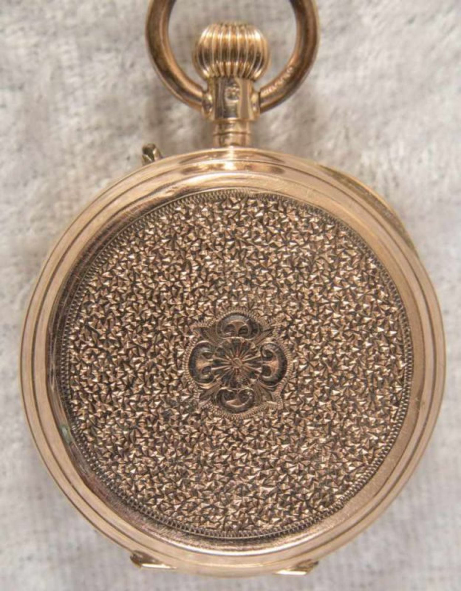 Goldene Savonette Damentaschenuhr, Gehäuse in 585er Gelbgold, ca. 28 gr. (brutto). - Bild 7 aus 9