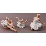 3 Ballerinas aus der Manufaktur Bock, Wallendorf/Thüringen. Versch. Darstellungen, Längen, Alter &