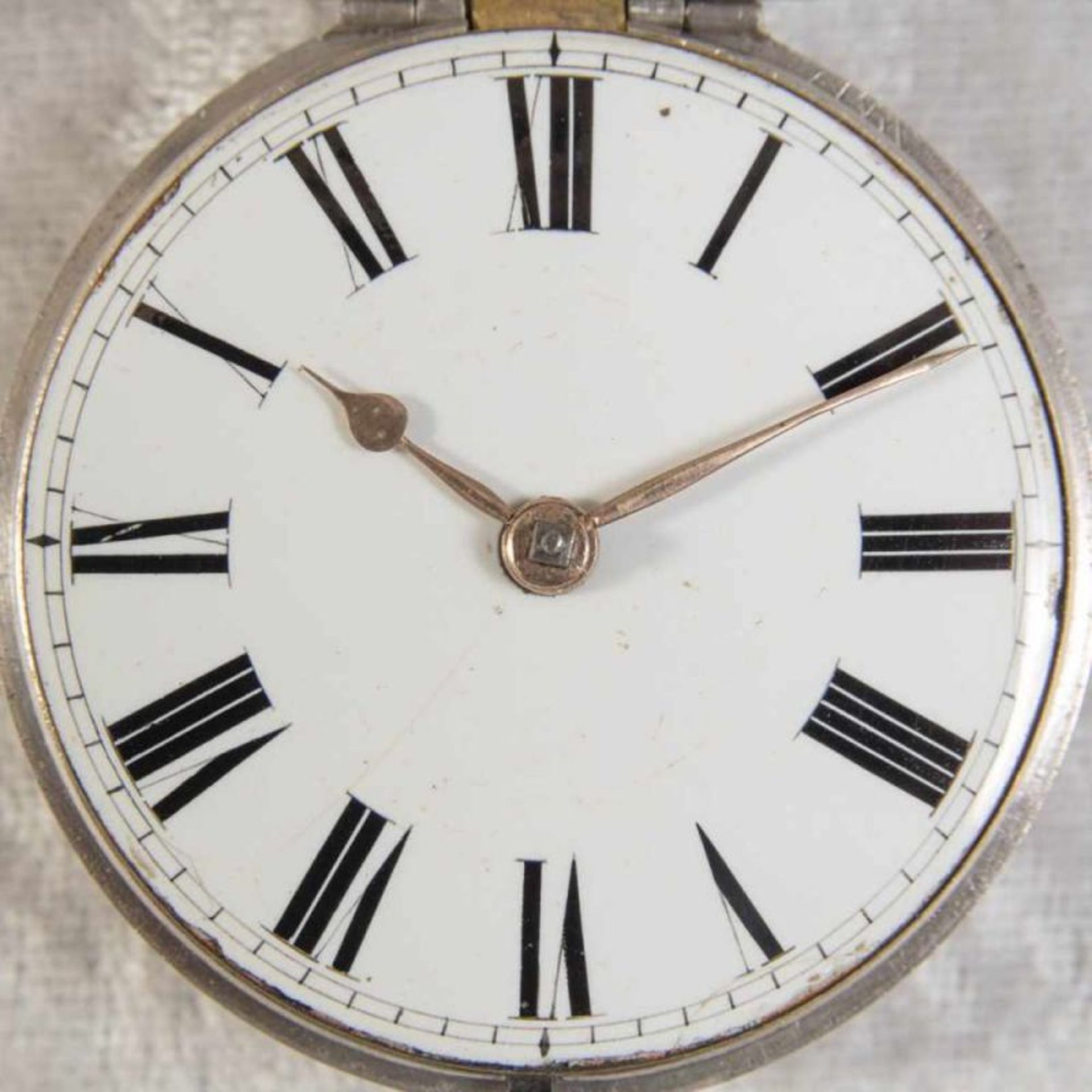 Spindeltaschenuhr des "JOHN ROBERTS - LONDON" - No. 22251. Gehäuse & Übergehäuse in Silber, weiß - Bild 8 aus 11