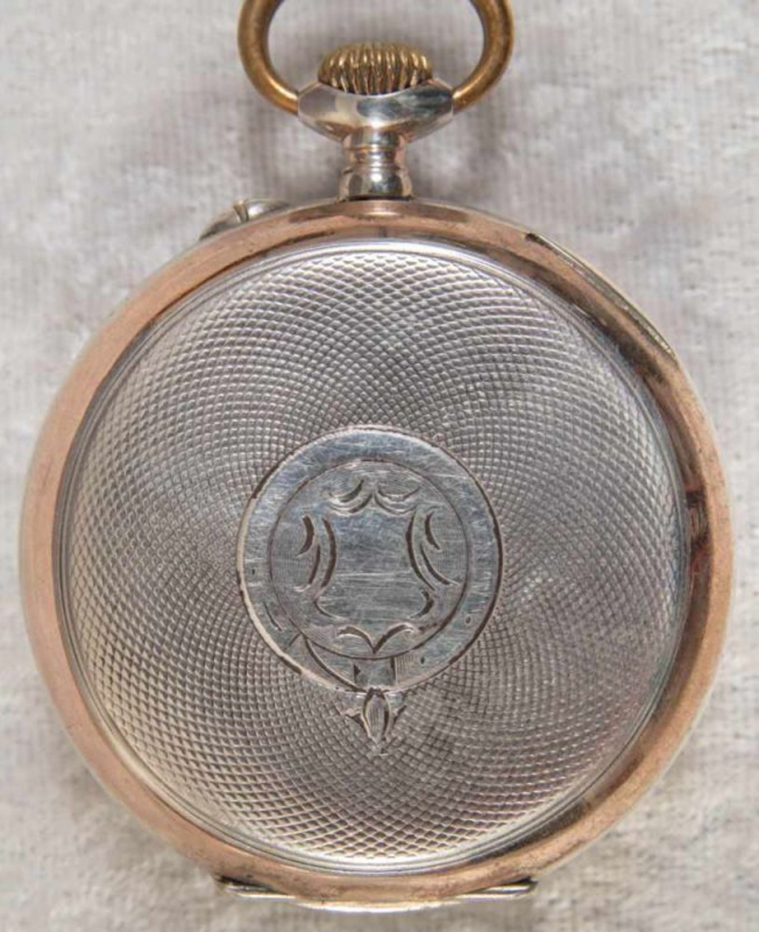 Antike Herrentaschenuhr um 1900/20. 800er Silbergehäuse, teilvergoldet. Ziffernblatt mit Anzeigen - Bild 9 aus 9