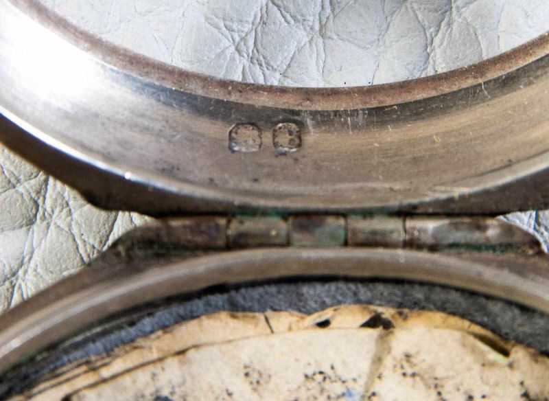 Schwere, englische Spindeltaschenuhr, Gehäuse & Übergehäuse in Silber, prächtige Werksplatine, - Image 8 of 11