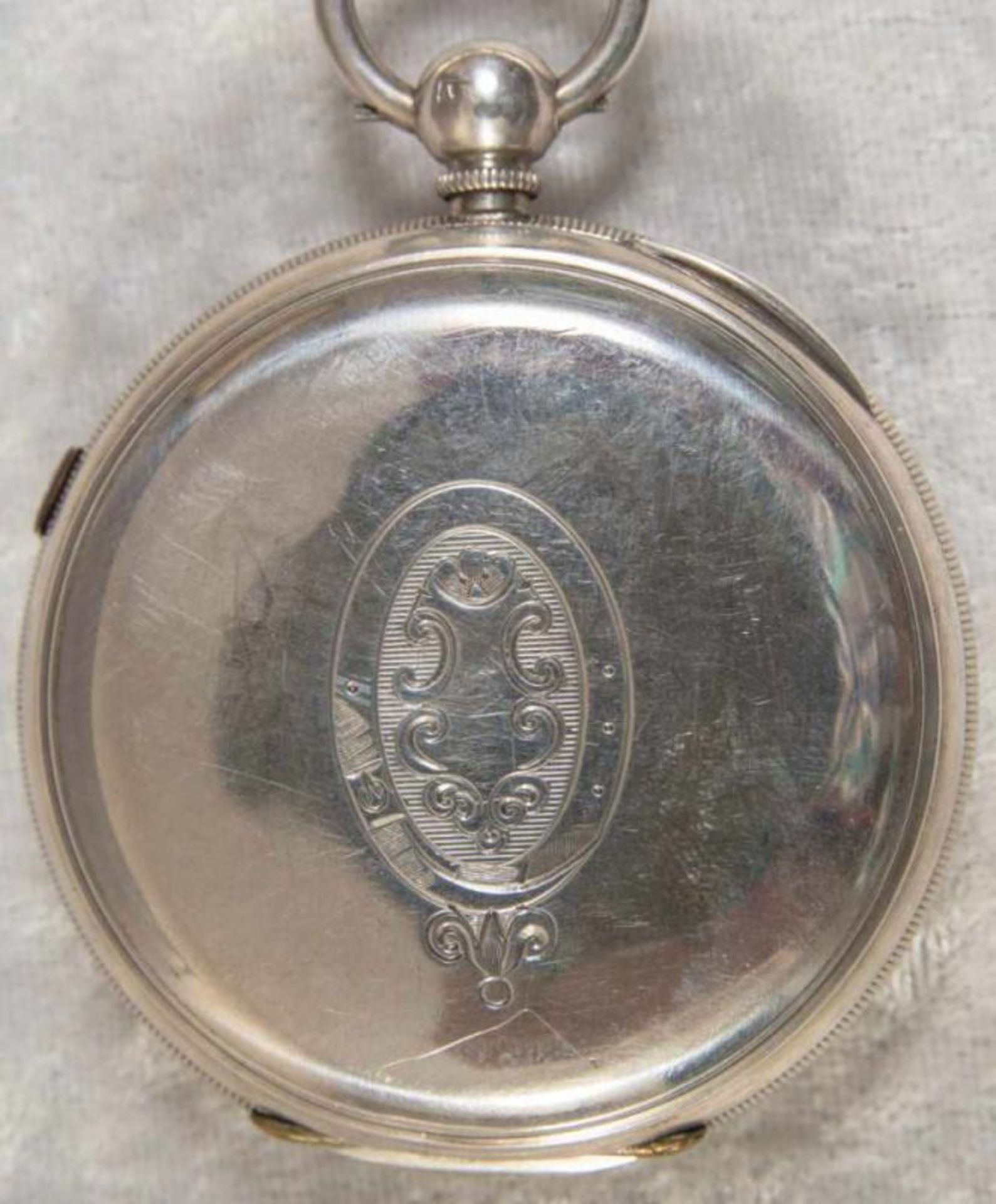 "English Lever Chronograph", Gehäuse in 925er Sterlingsilber, Werk & Gehäuse nummerngleich (No. - Bild 4 aus 12