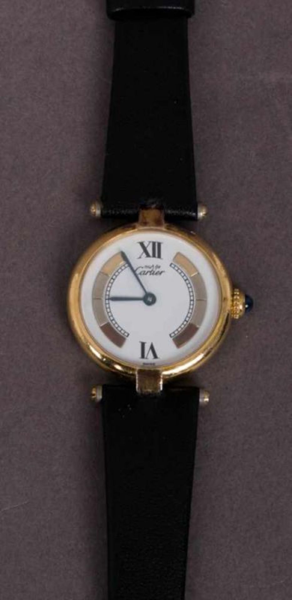 "CARTIER"-Damenarmbanduhr, Silber vergoldet, Quarzwerk, Ref. 590003, ca. 1980er/90er Jahre.