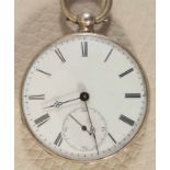 Antike Halbsavonette Herrentaschenuhr, ungeprüft. Versilbertes Gehäuse (Durchmesser ca. 44 mm).