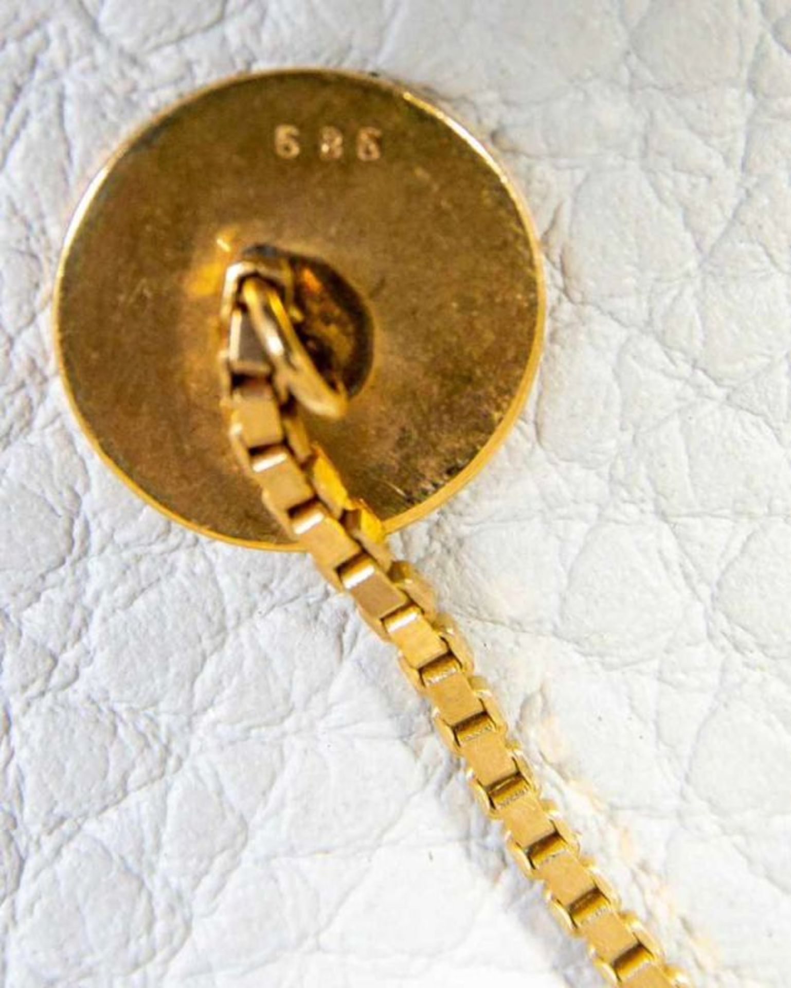 OMEGA Sprungdeckeltaschenuhr, 585er/14K Gelbgoldgehäuse & Uhrenkette. Brutto ca. 79 gr. Werk läuft - Bild 3 aus 9