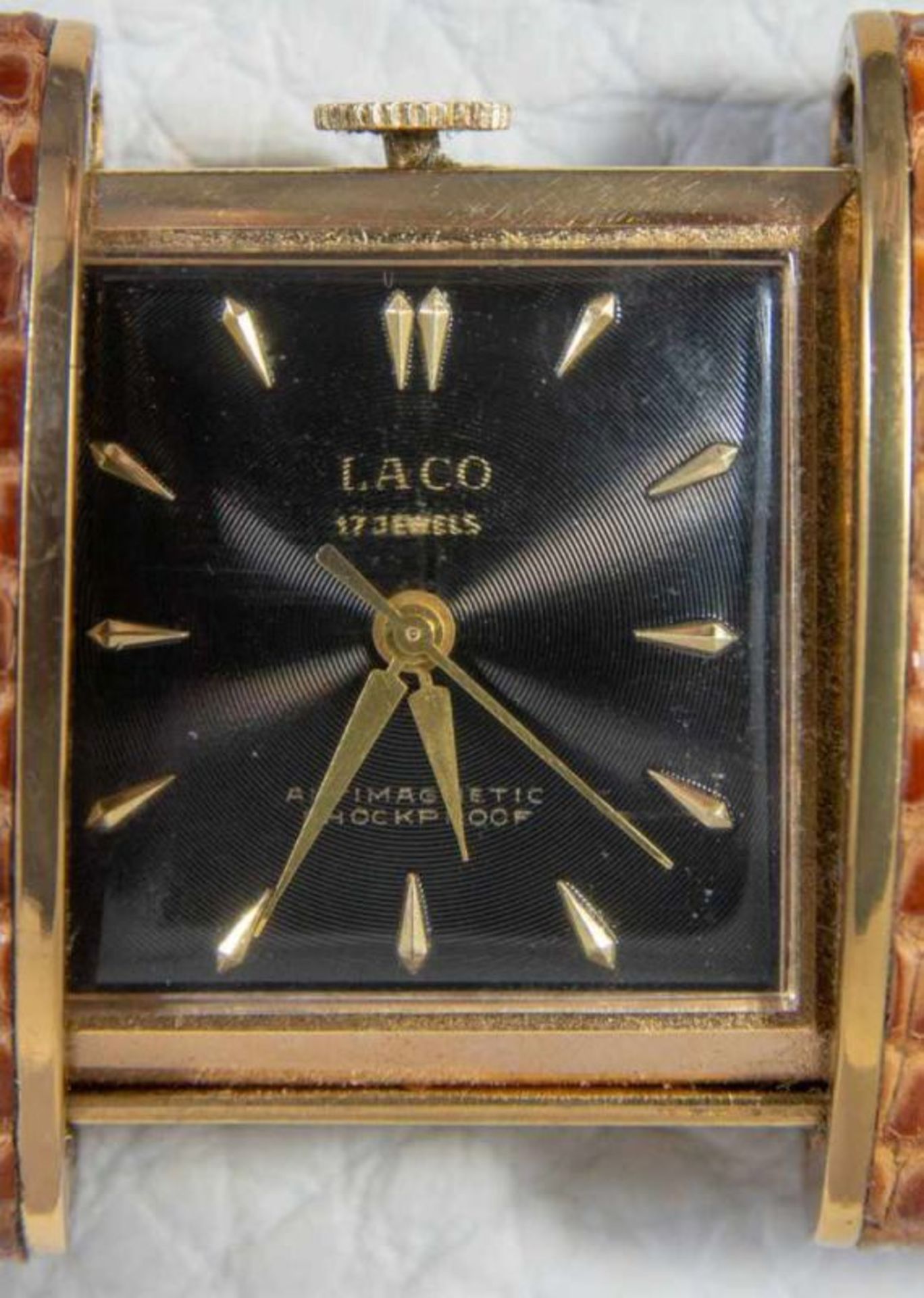 Reiseuhr "LACO". Sehr schöner Erhalt, Werk läuft an, nicht auf Vollständigkeit & Funktionen geprüft. - Bild 3 aus 6