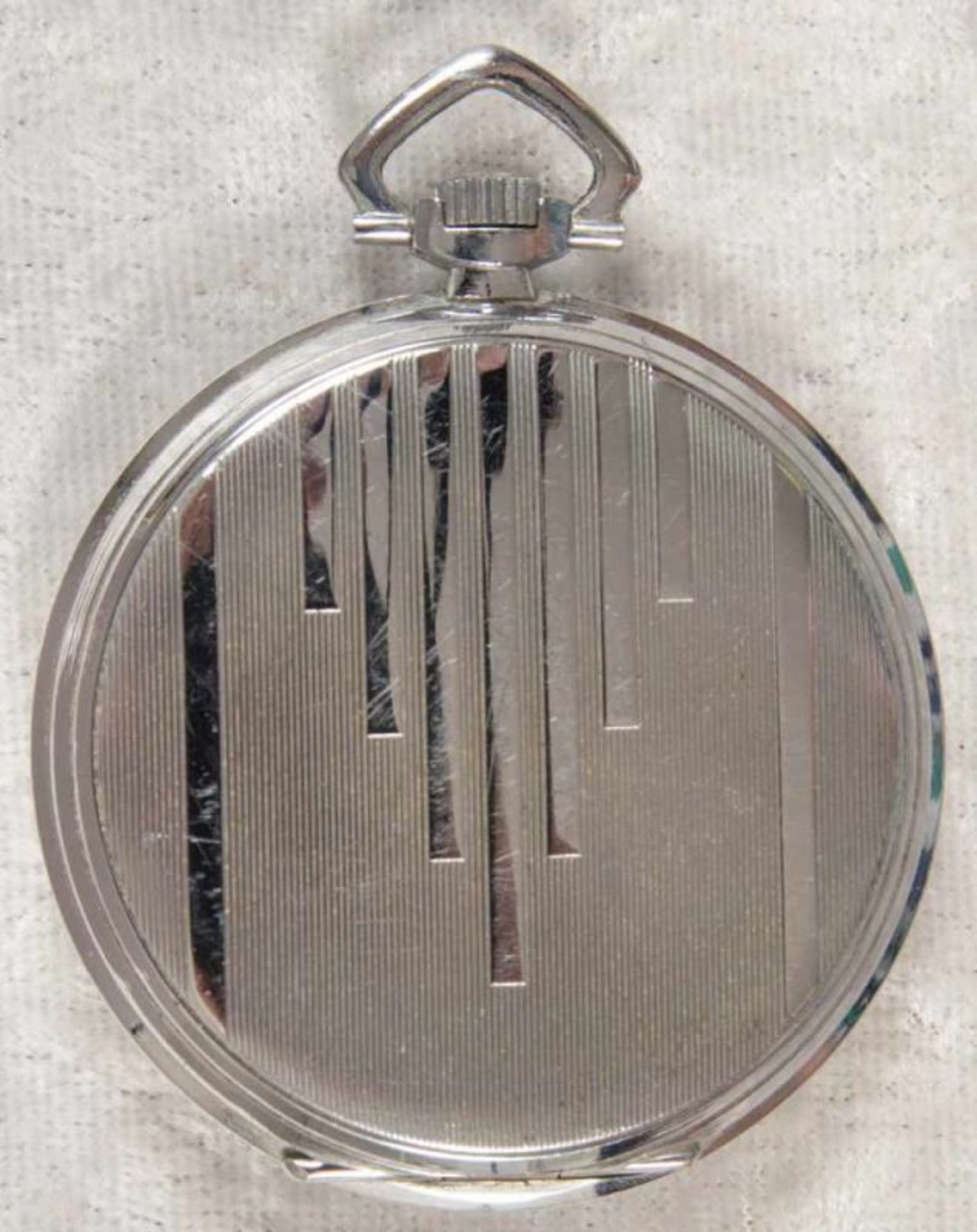 Zentra Halbsavonette Herrentaschenuhr, vernickeltes Gehäuse, Durchmesser ca. 50 mm, Werk ohne - Bild 7 aus 7