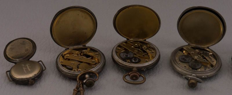 4teiliges Konvolut versch. Alter & antiker Uhren, 3 Taschenuhren & 1 frühe Armbanduhr, alle - Image 3 of 10