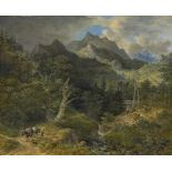 DORNER D. J., JOHANN JAKOB 1775 München - 1852 ebenda Gebirgslandschaft mit ziehendem Bauern und