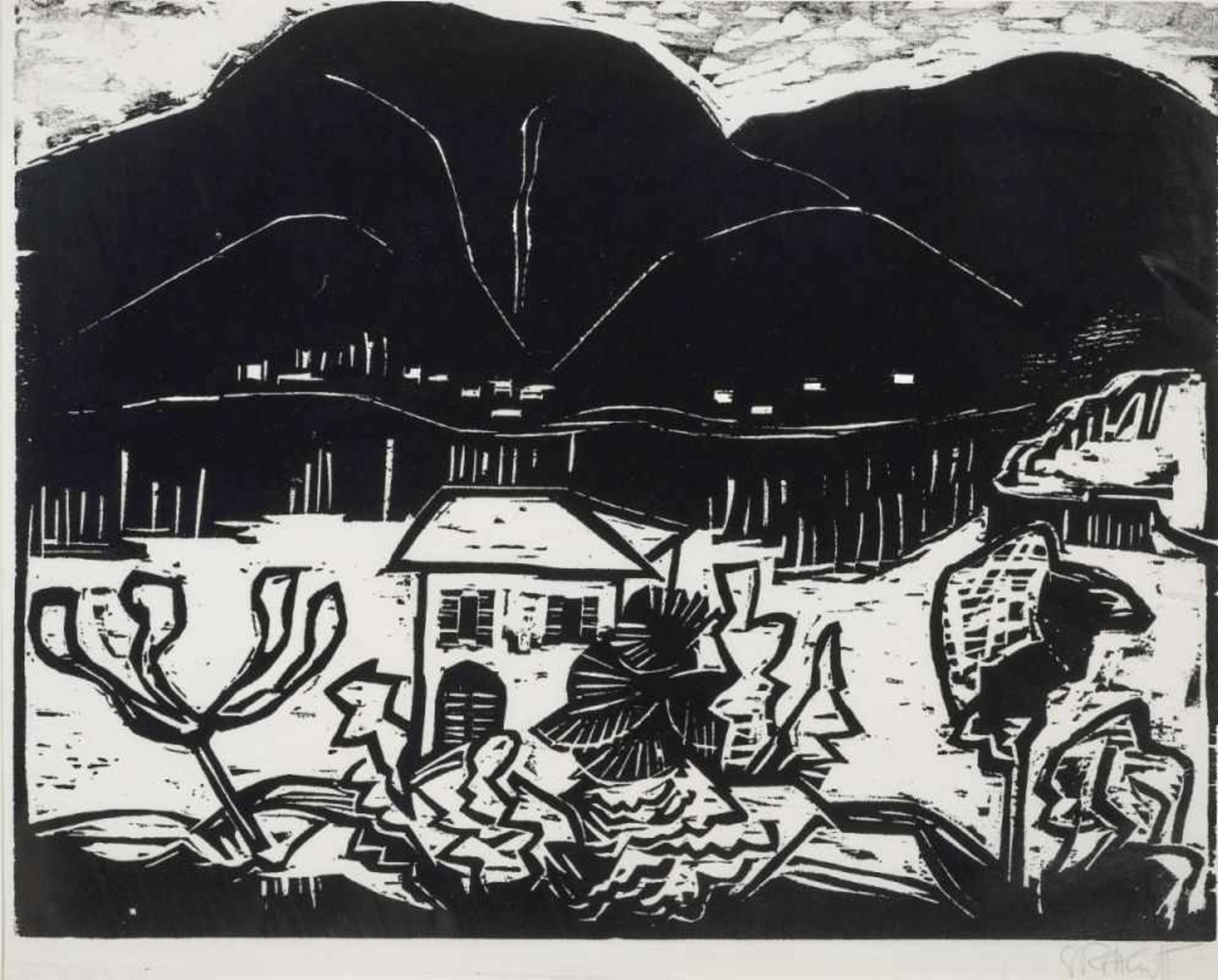 Schmidt-Rottluff, Karl 1884 Rottluff bei Chemnitz - 1976 Berlin Lago Maggiore. Ca. 1930