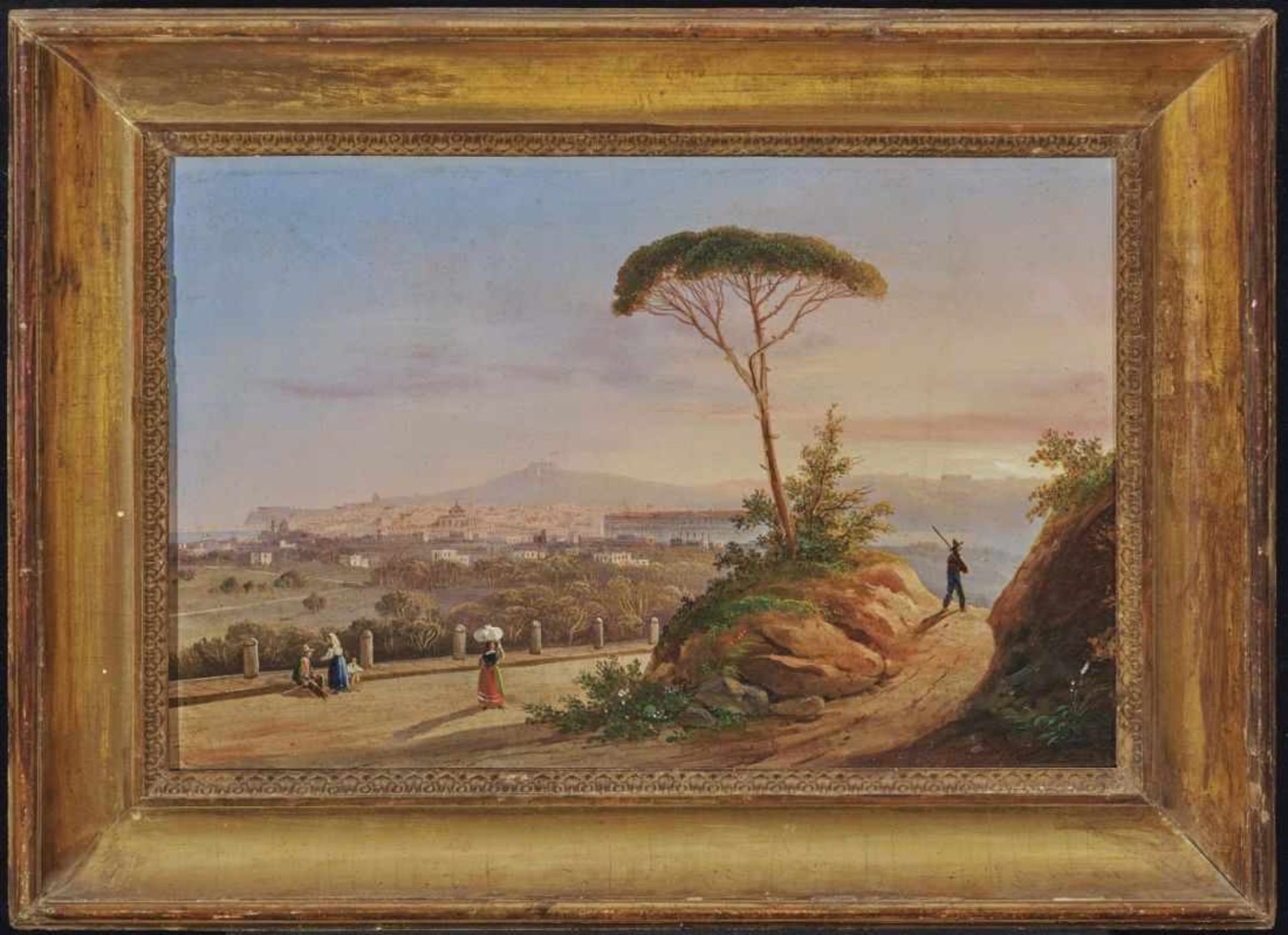 Unbekannt Mitte 19. Jh. Blick auf Neapel Rücks. auf dem Keilrahmen bezeichnet "Napoli [...] Strada - Bild 2 aus 2