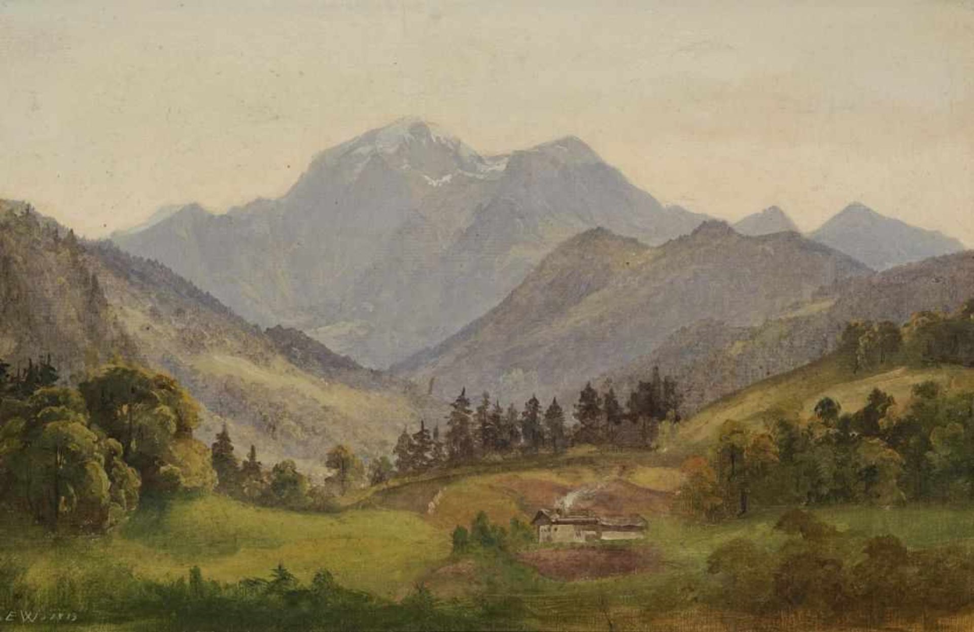 Willers, Ernst 1803 Oldenburg - 1880 München Gebirgslandschaften Zwei Gemälde. R. u. monogrammiert