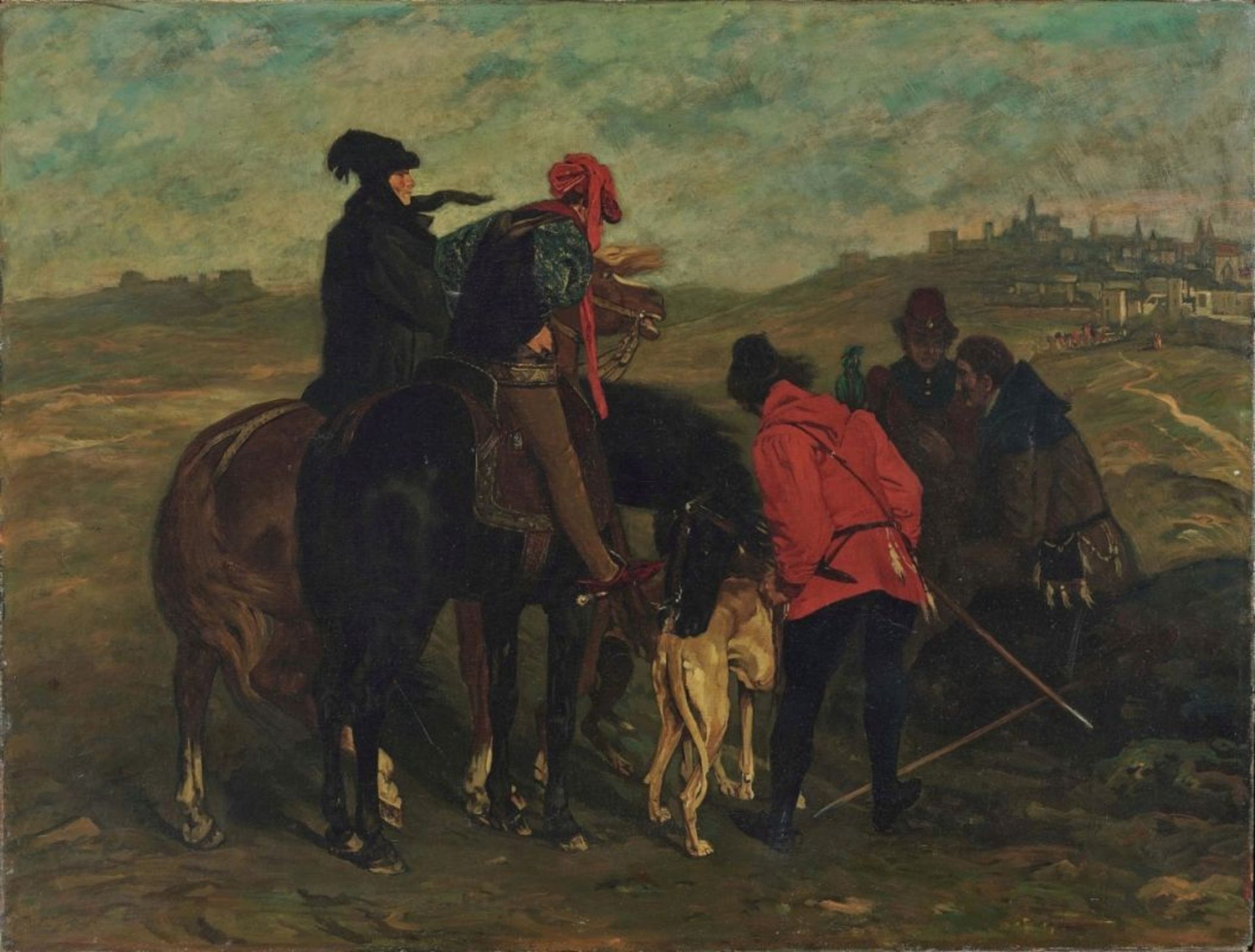 Roybet, Ferdinand 1840 Uzès - 1920 Paris, nach Der Herzog auf der Falkenjagd Zwei vornehme Jäger