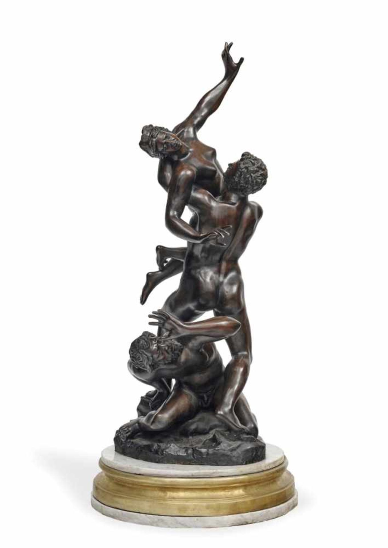 Raub der Sabinerin Nach Giambologna Bronze, braun patiniert. Profilierter Rundsockel, best. H. 123