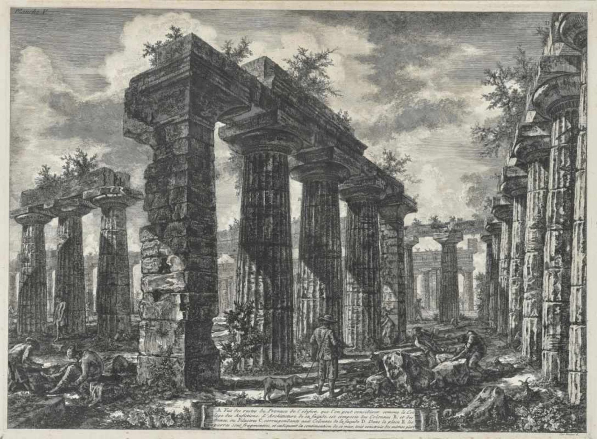 Piranesi, Giovanni Battista1720 Mogliano - 1778 RomVeduta dell'Arco di Tito - Vue des restes du - Bild 2 aus 2