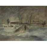 Coester, Oskar1886 Frankfurt a. M. - 1955 DachauWinterliche Landschaft Öl auf Holz 37,8 x 50 cm