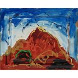 Schifano, Mario1934 Homs/Libyen - 1988 RomOhne Titel (Roter Berg) Öl auf Leinwand 30 x 40 cm Verso