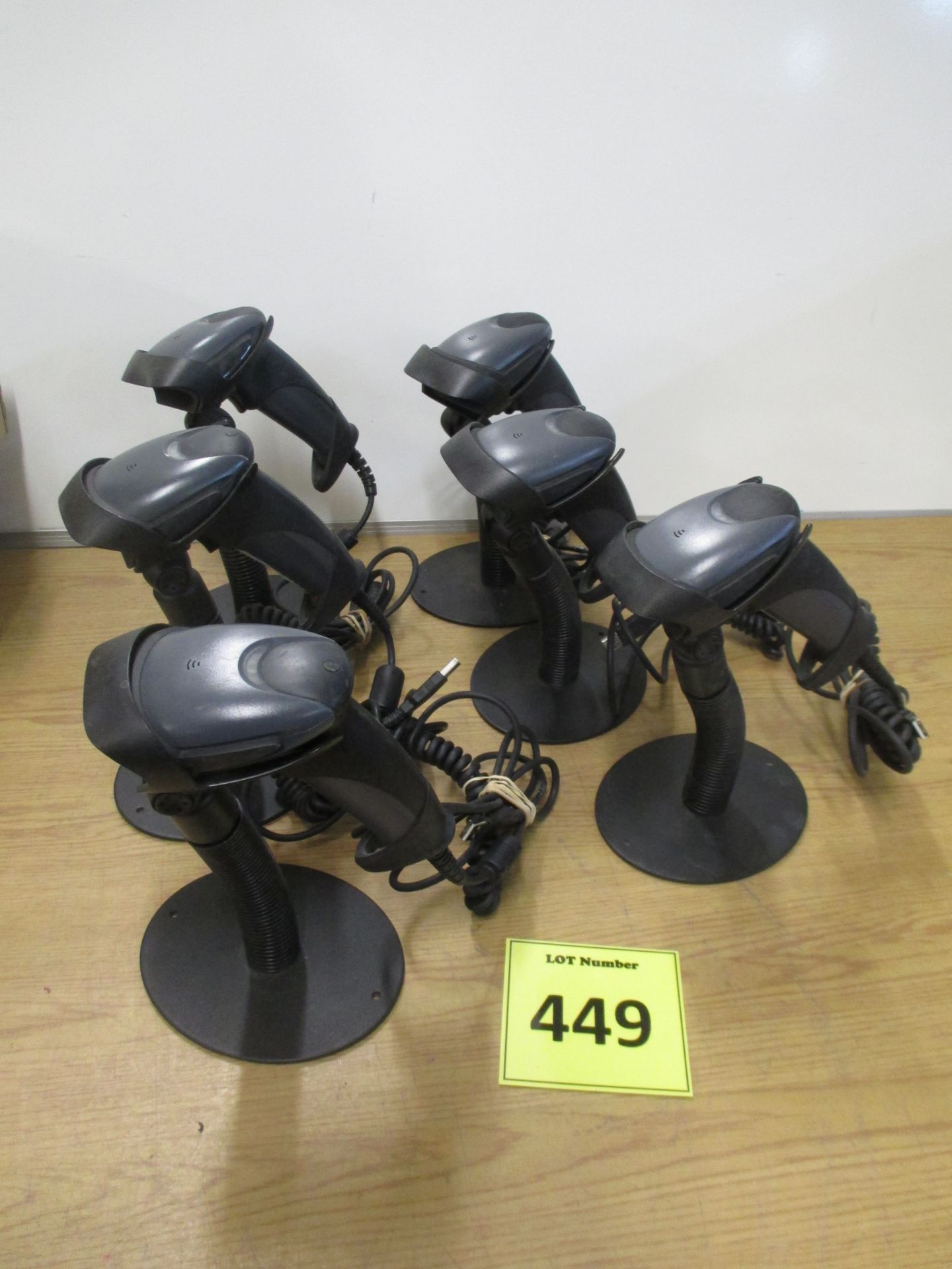 POINT OF SALE . 6 X METROLOGIC MS9590 USB BARCODE SCANNERS WITH STANDS