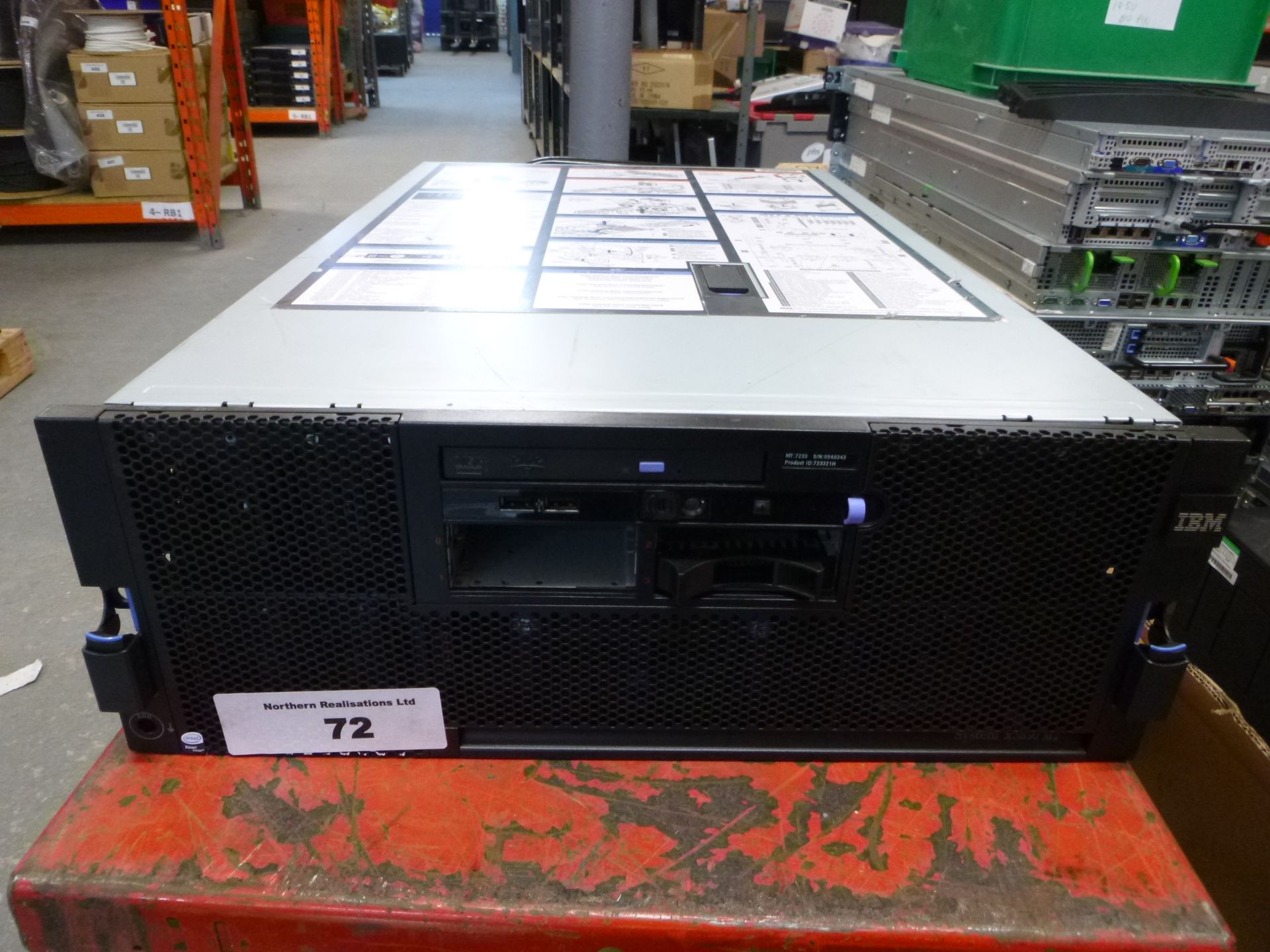 IBM SYSTEM X 3850 M2 4U RACKMOUNT FILESERVER. 4 X SIX CORE 2.4GHZGHZ PROCESSORS (E7450), 128GB