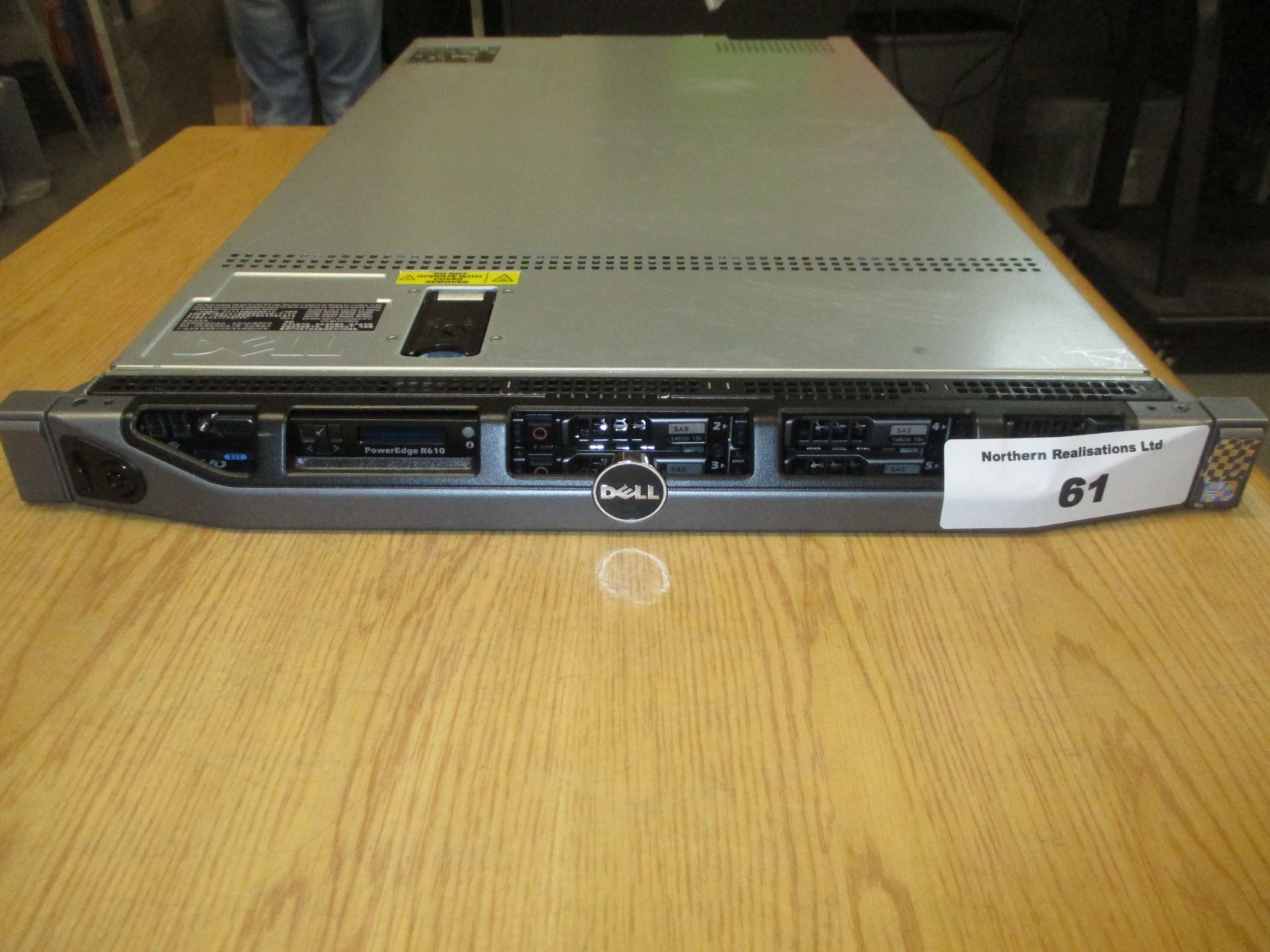 DELL POWEREDGE R610 1U RACKMOUNT FILE SERVER. 2 X QUAD CORE 2.26GHZ PROCESSORS (X5520), 16GB RAM,