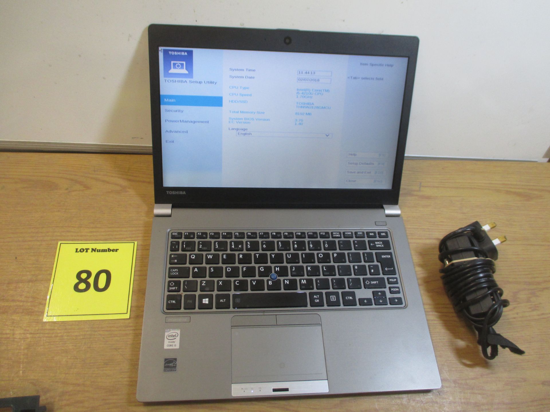 TOSHIBA PORTEGE Z30 LAPTOP. CORE i5 1.7GHZ PROCESSOR, 8GB RAM, 128GB SOLID STATE HDD. WITH PSU &