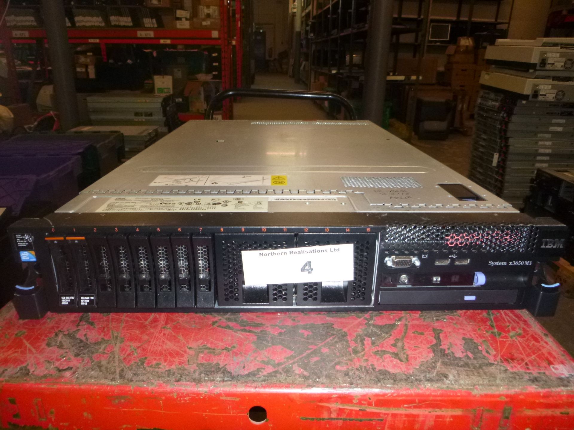 IBM SYSTEM X 3650 M3 2U RACKMOUNT FILESERVER. 2 X SIX CORE 3.07GHZ PROCESSORS (X5675), 98GB RAM, 2 X