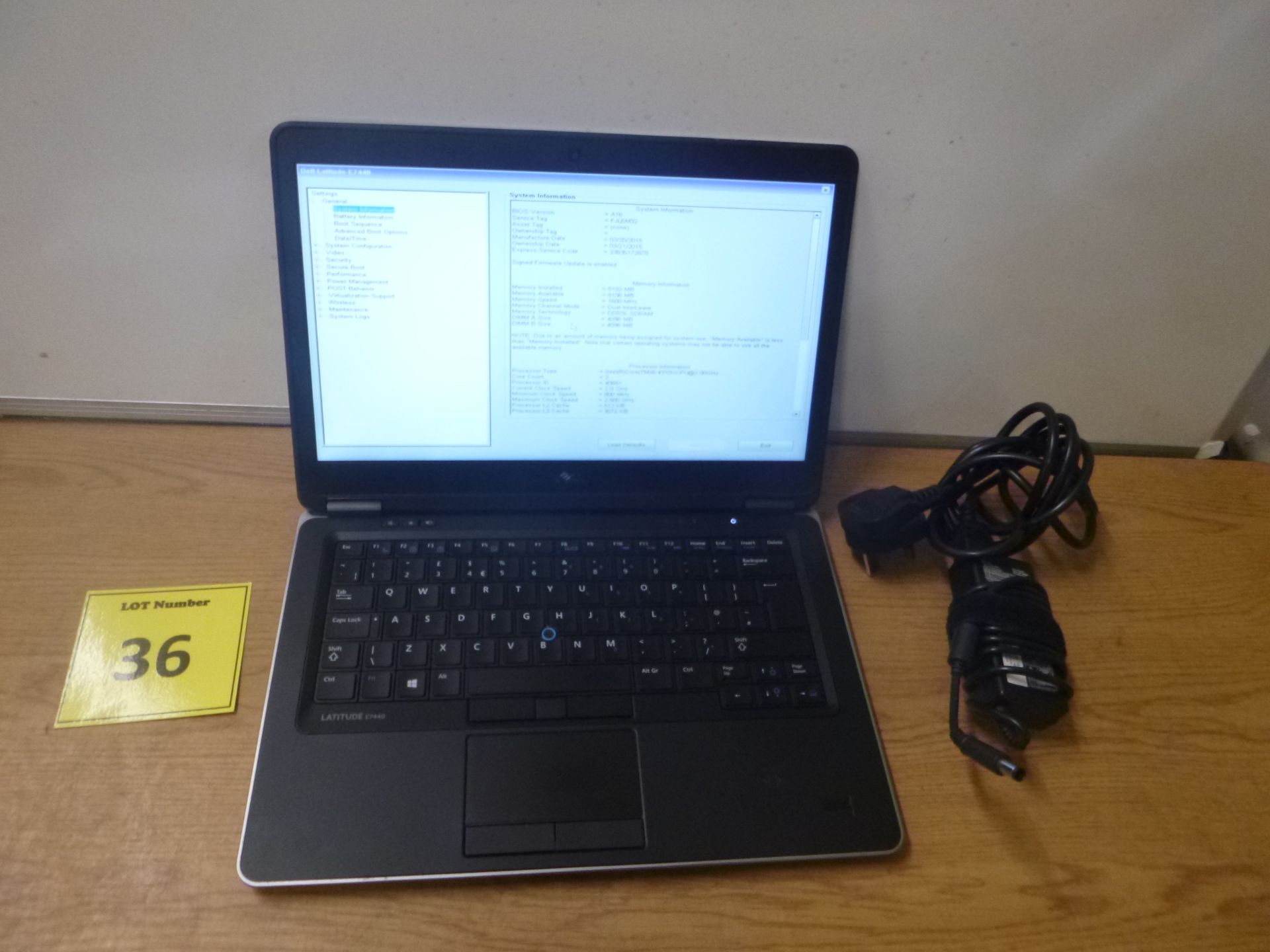 DELL LATITUDE E7440 LAPTOP. CORE i5 2.0 GHZ PROCESSOR, 8GB RAM, 256 GB SOLID STATE HDD. WITH PSU &