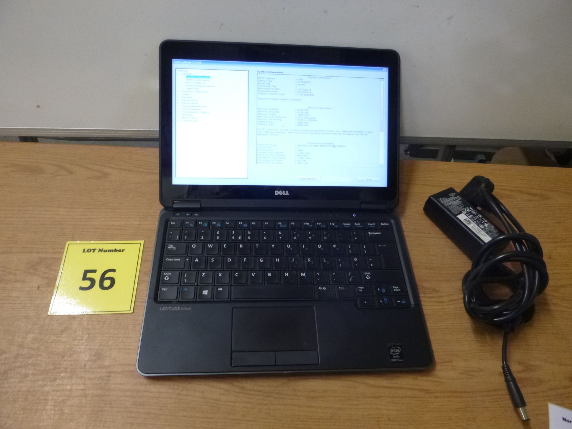 DELL LATITUDE E7240 LAPTOP. CORE i5 1.9 GHZ PROCESSOR, 8GB RAM, 128GB SOLID STATE HDD. WITH PSU & W8