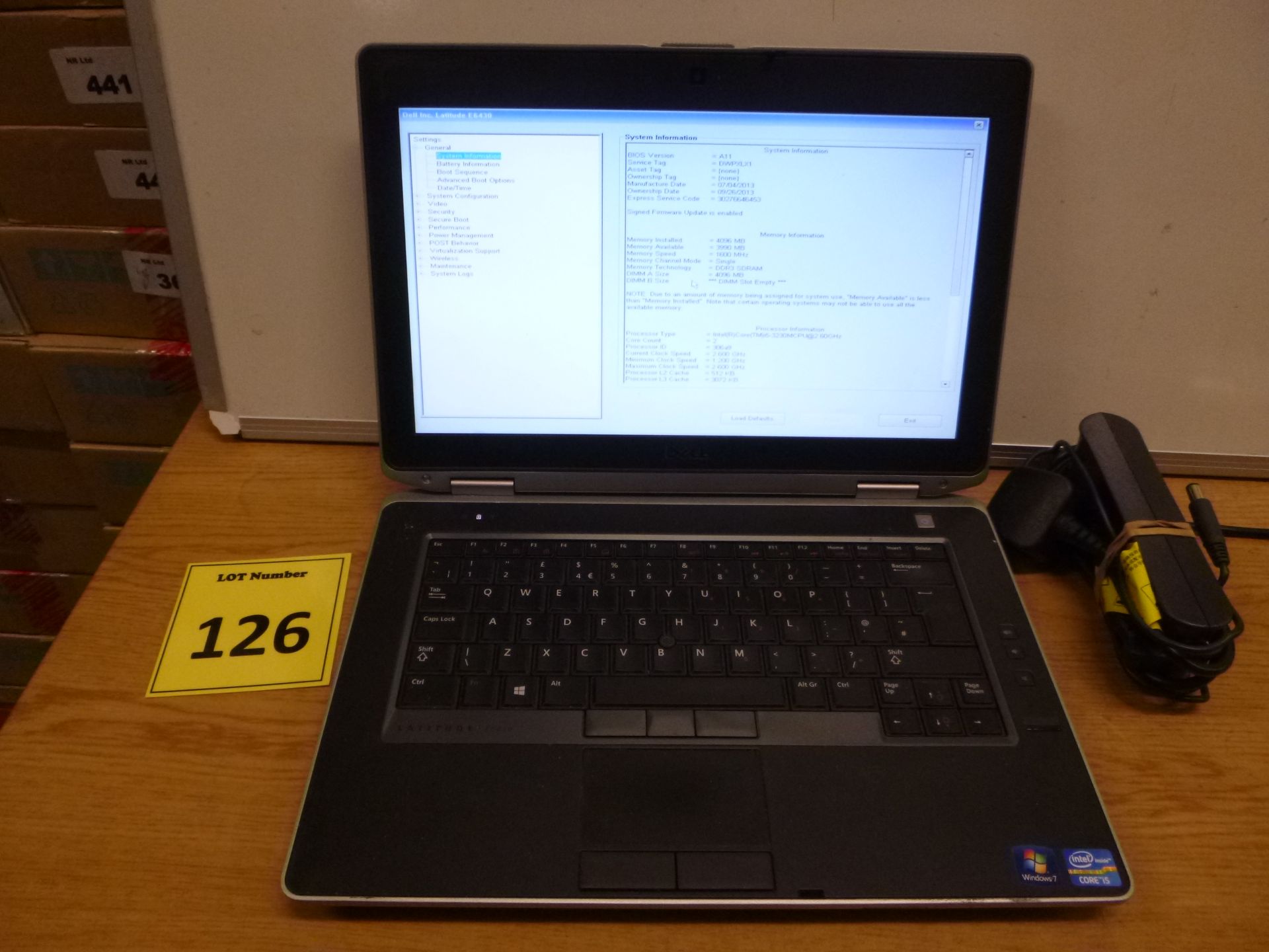 DELL LATITUDE E6430 CORE i5 LAPTOP. 2.6GHZ PROCESSOR, 4GB RAM, 320GB HDD, DVDRW